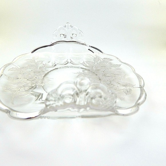 Silver City Overlay Glass Springtime Rolled Edge Candy Dish - Picture 10 of 11